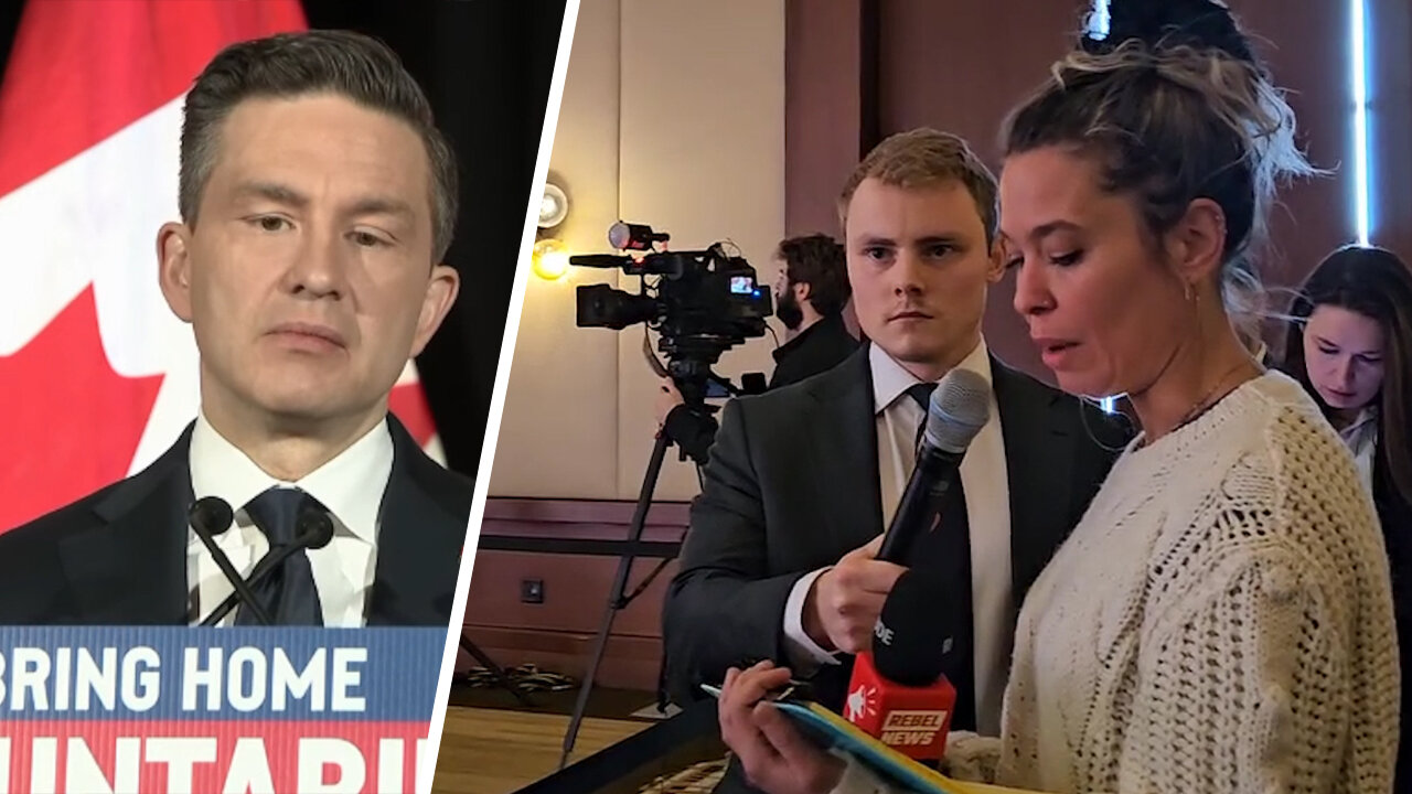 WATCH: Poilievre calls for Carney to be investigated after question from Rebel News reporter