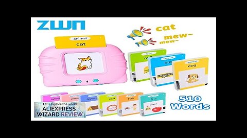 Montessori Education Flash Cards Machine Early Educational Learning English Electronic Audio Review