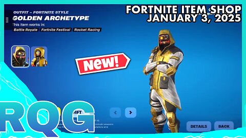 “NEW” NOT FREE GOLDEN ARCHETYPE IS FINALLY HERE! FORTNITE ITEM SHOP (January 3, 2025)