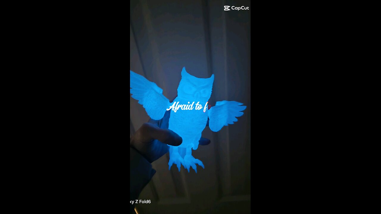 3D printed articulated owl blue glow in the dark