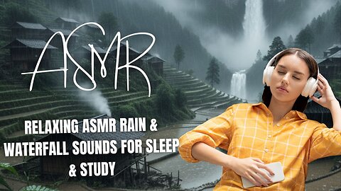 Rainy Mountain Village Ambience 🌧️ | Relaxing ASMR Rain & Waterfall Sounds for Sleep & Study