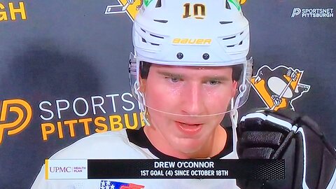 Pens LW #10 Drew O’Connor in between periods interview.