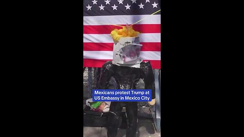 Mexicans burn Trump Pinata