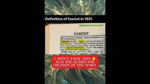 The word 'fascist' was created in 1919 to oppose Bolshivist barbarism.