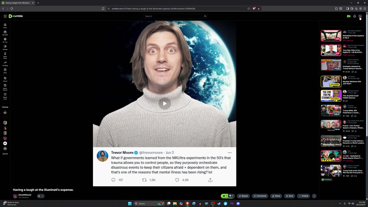 If you can't load my videos: Contact Rumble Support Please