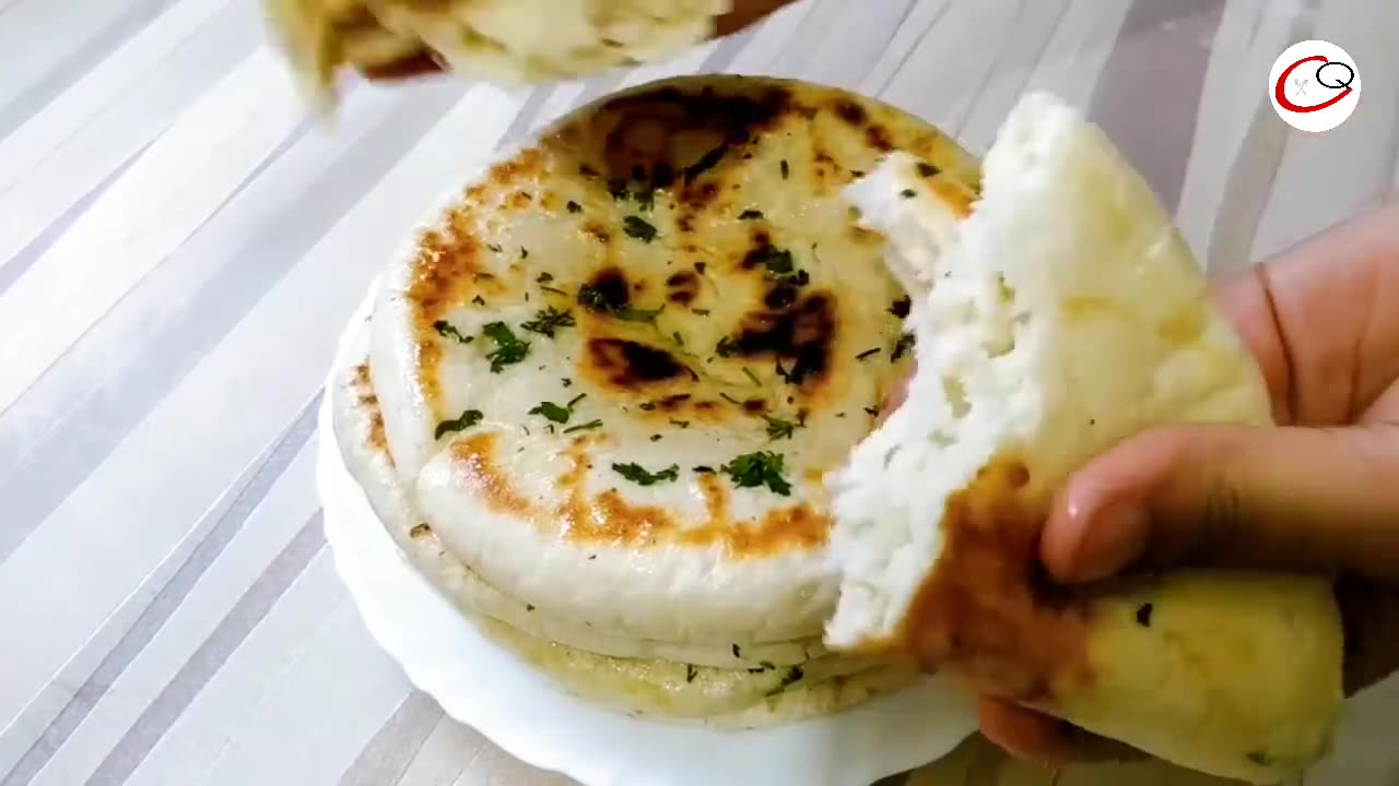 TURKISH Recipe ~ Amazing Soft Flatbread (Naan) Recipe | Homemade Naan Bread Recipe