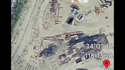 LATC Union Pacific SPACR/9093 Rail Yard HELP SPELLED OUT ON SATELLITE IN RAIL YARD