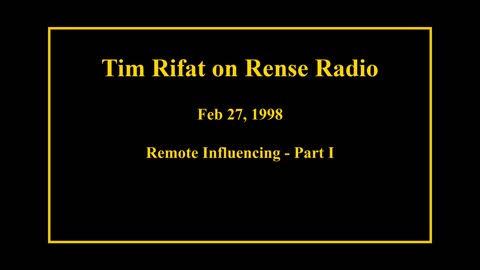 Feb 27, 1998 - Remote Influencing Part I