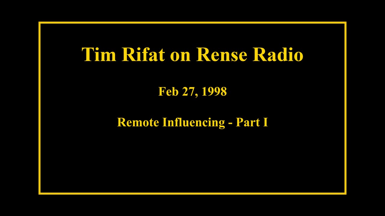 Feb 27, 1998 - Remote Influencing Part I