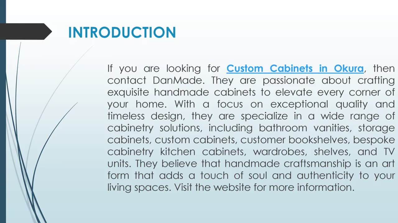 If you are looking for Custom Cabinets in Okura