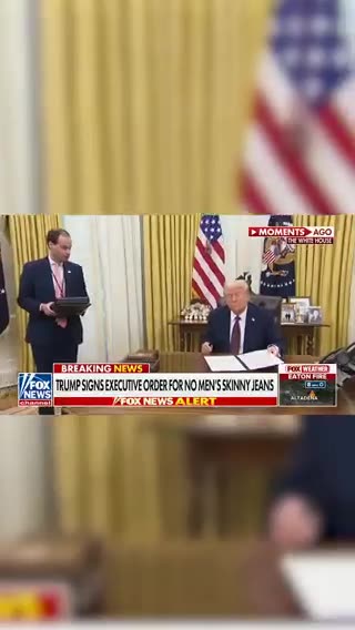 AlphaFo𝕏- BREAKING: Trump signs executive order banning skinny jeans for men: