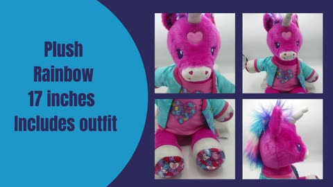 BUILD-A-BEAR PINK CANDY HEARTS UNICORN