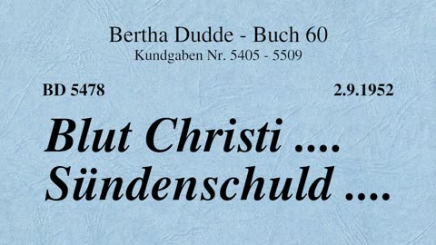 BD 5478 - BLUT CHRISTI .... SÜNDENSCHULD ....