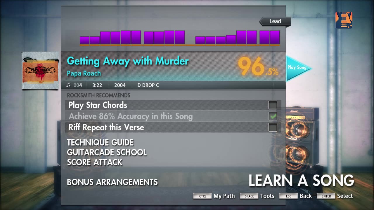 Rocksmith - Papa Roach - Getting Away With Murder (and a high score)