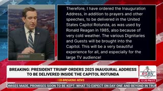 BREAKING: President Trump Orders that the 2025 Inauguration to be held inside the Capitol Rotunda