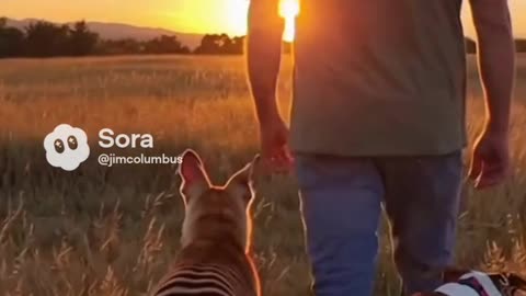 Golden Hour Walk with Me & Deano | Thylacine AI Recreation Attempt