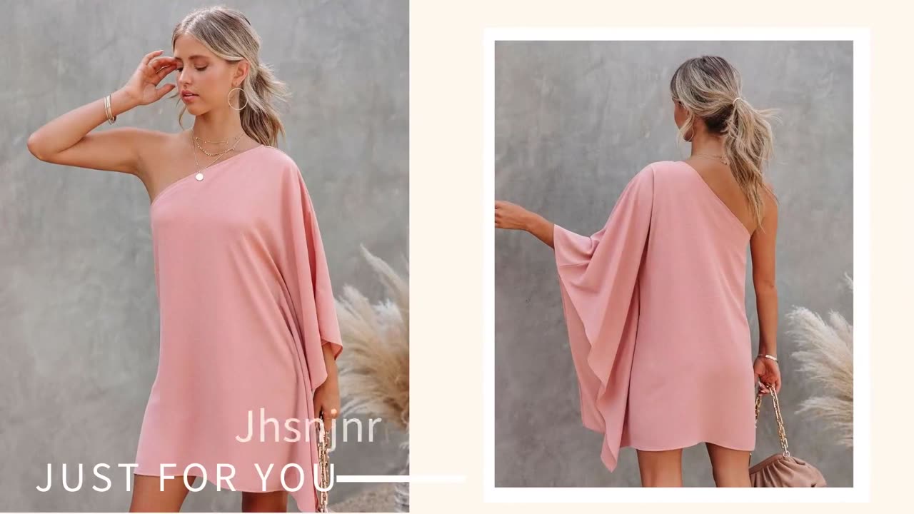 You Won’t Believe How Gorgeous This One-Shoulder Batwing Dress Is!