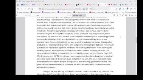 DIDDY WRIGHTS LETTER TO JUDGE