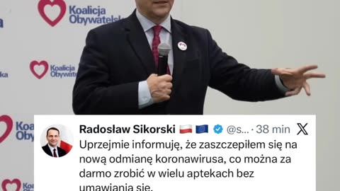 "Sir" Radek Sikorski lobbuje na rzecz Big Pharma, reklama szczepień, propaganda OGLĄDAJ DO KOŃCA