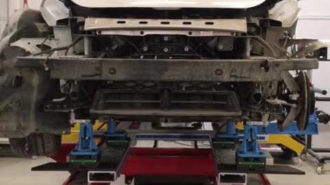 The Tesla Model Y was safely deactivated by a technician trained in high-voltage systems