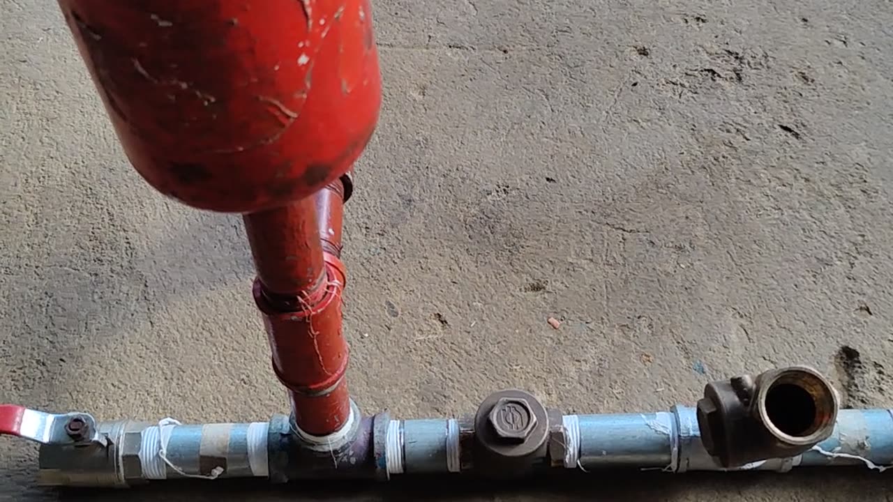 A newly self made hydro ram pump