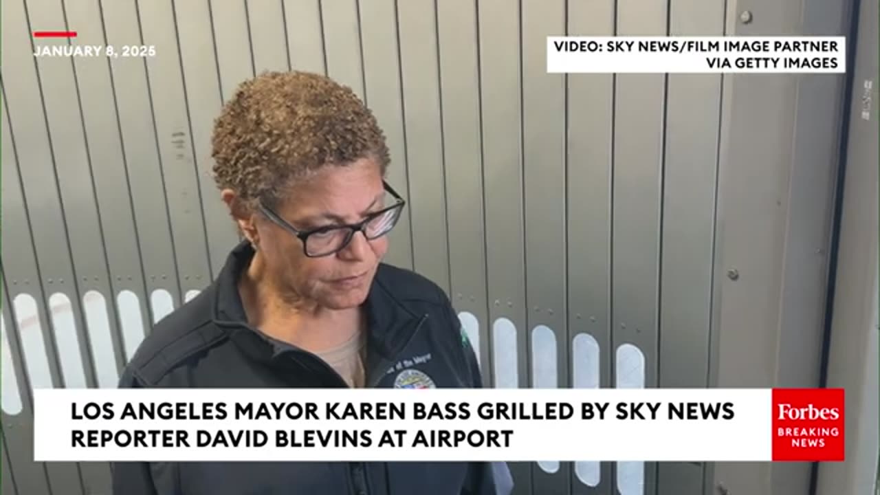 Karen Bass Just Stares Straight Ahead As Reporter Lobs Questions About Wildfires