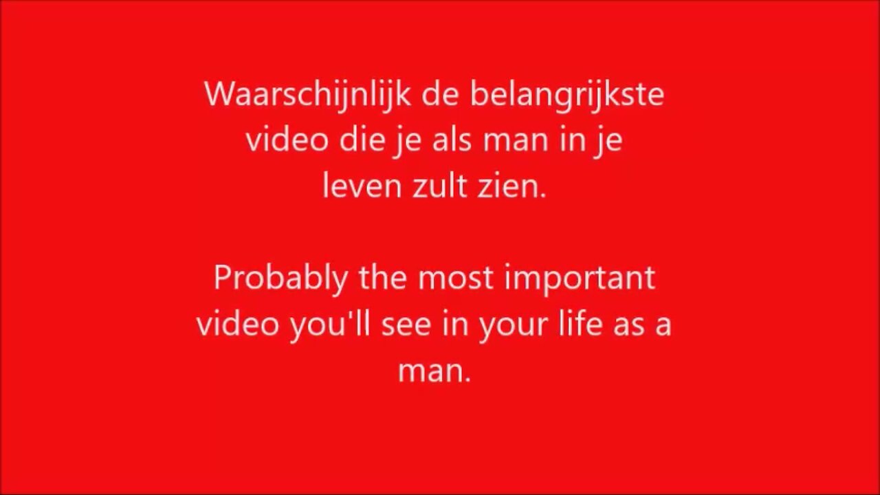 AANKONDIGING: Wellicht De Belangrijkste Video Die je Als Man Ooit Zult Zien! Eng,NL