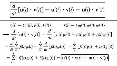 Proof of Formula 4: Derivative of Dot Product of Vector Functions