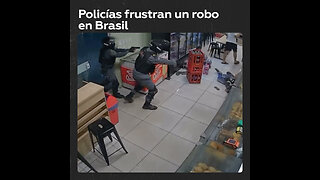 Dos policías evitan robo armado en panadería de Brasil