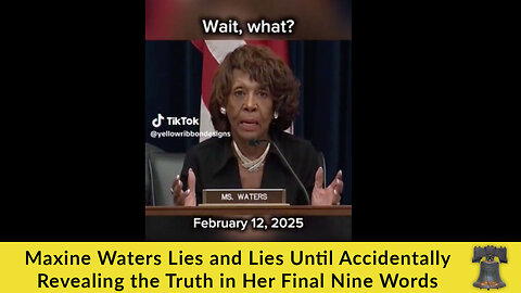 Maxine Waters Lies and Lies Until Accidentally Revealing the Truth in Her Final Nine Words