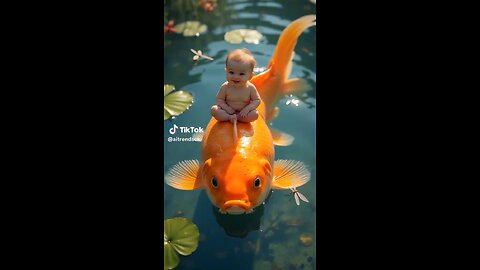 baby and fish