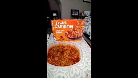 Eating Lean Cuisine Signature Spaghetti With Meatballs In Tomato Juice, Dbn, MI, 12/1/25