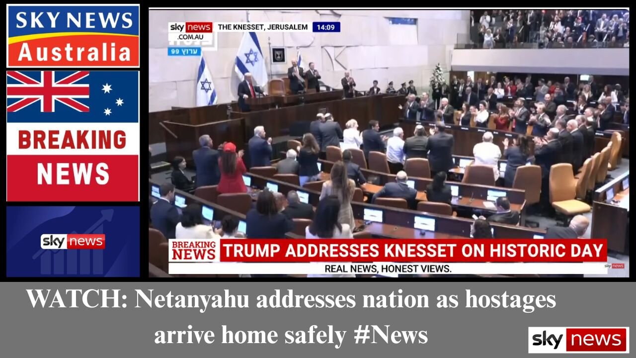 WATCH: Netanyahu addresses nation as hostages arrive home safely #News