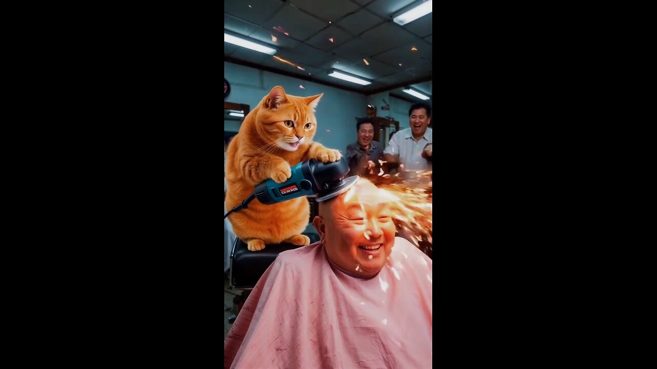 🐈 cat service the man 😊👍🔥
