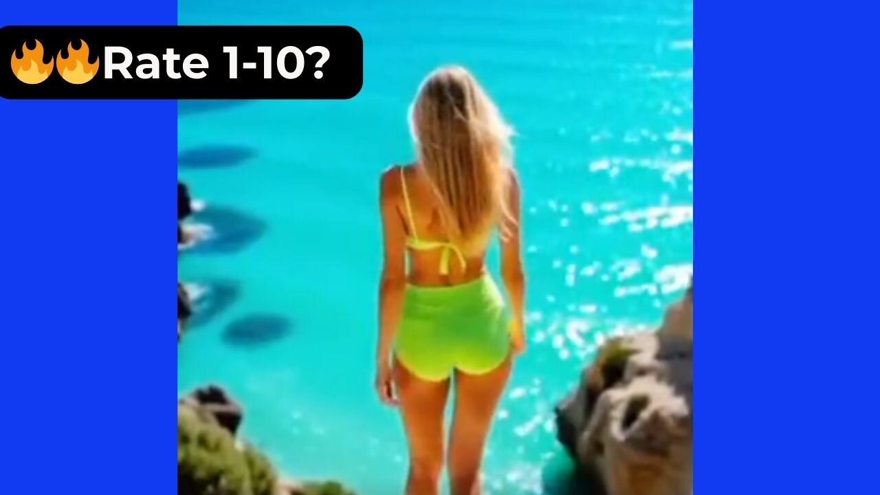 🔥 Rate Her Back in This Neon Green Bikini Top & Shorts 1-10? 😍 Supermodel 4K