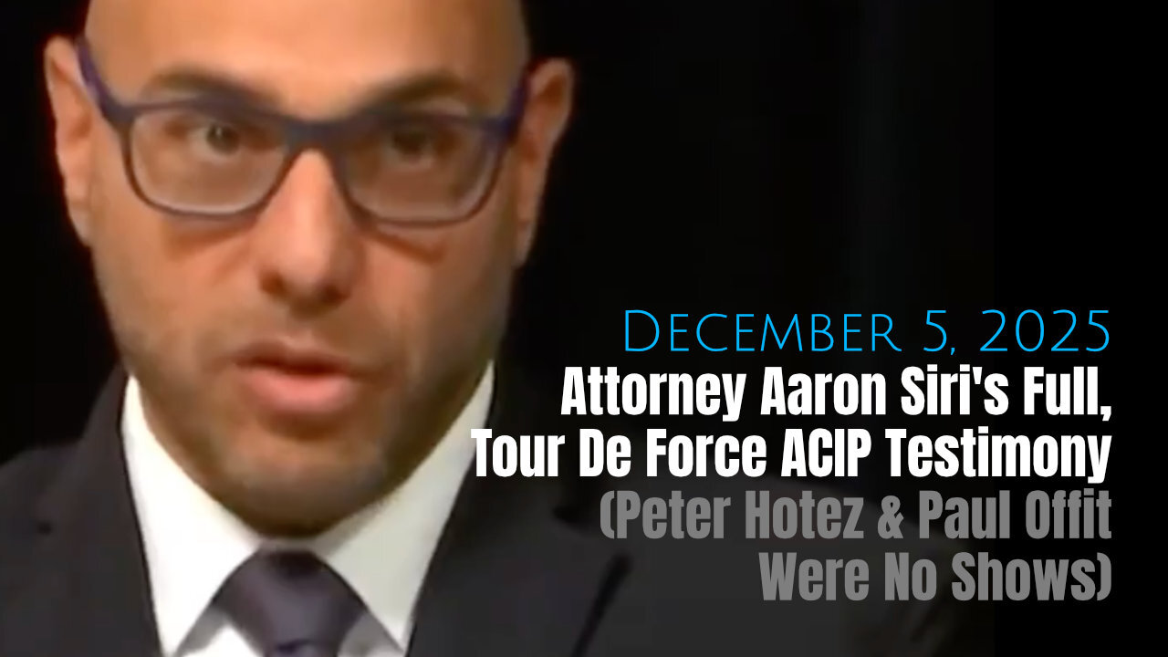Attorney Aaron Siri's Full, Tour De Force ACIP Testimony (Peter Hotez & Paul Offit Were No Shows)