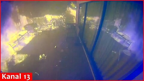 Security camera records footage of Palisade Fire burning property