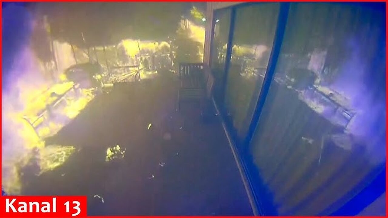 Security camera records footage of Palisade Fire burning property