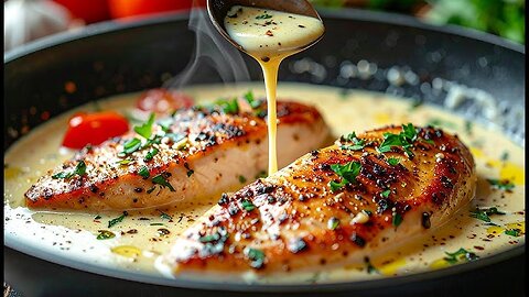 Crispy Chicken in Creamy Garlic Sauce, Only 5 Minutes! Crispy 🍗