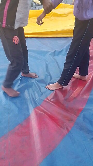 wrestling on mat