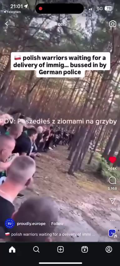 🇵🇱 polish warriors waiting for a delivery of illegal immigrants being bussed in by German police 👮