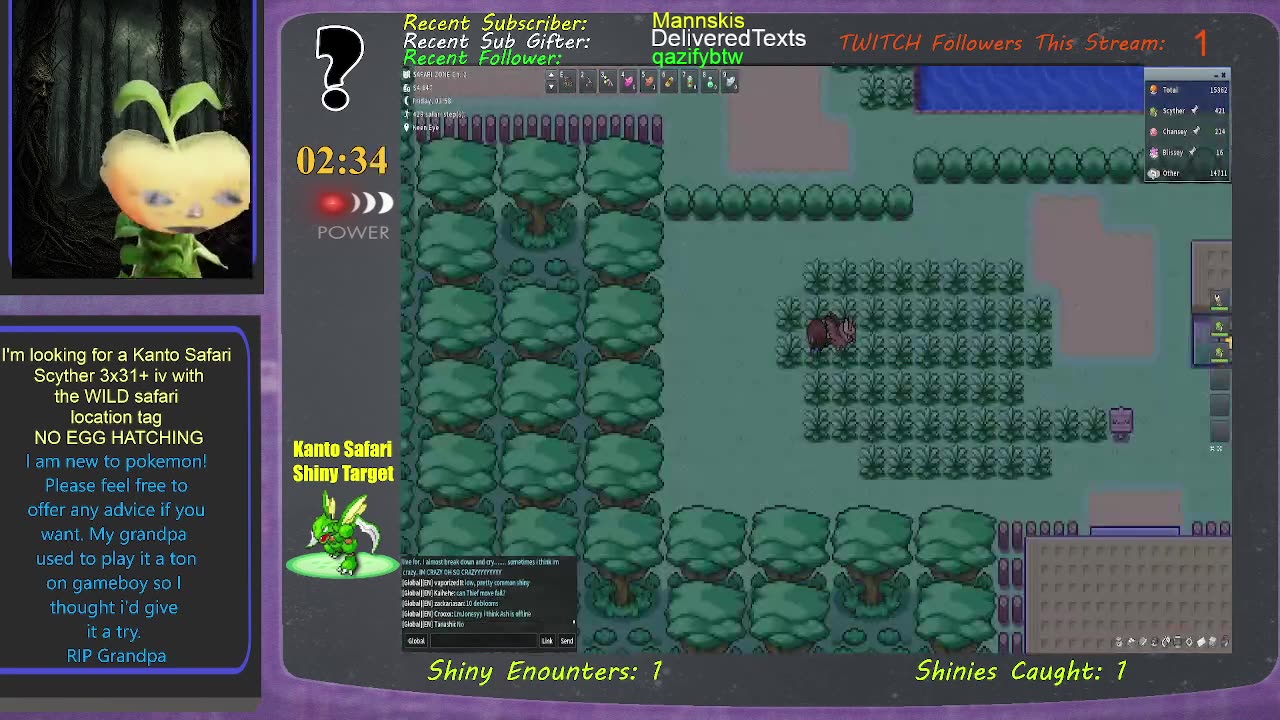 PokeMMO! Pokemon RESPECT THE SHUNT ep 5: Kanto Safari SCYTHER