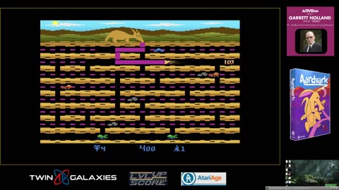 Atari 2600 EMU - Aardvark - Game WILD 1 / HILL 1 / 5 LIVES / EXTRA @ 20K - 91,650