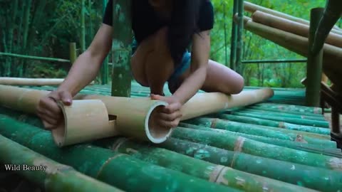 Full-video: 20 Days Building Cabin in the Bamboo Forest - Alone Determined from Start to Finish