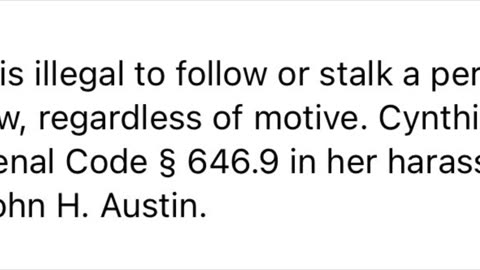 Cynthia Vellanoweth endures OUTRAGEOUS STALKING AND HARASSMENT COURT CAS