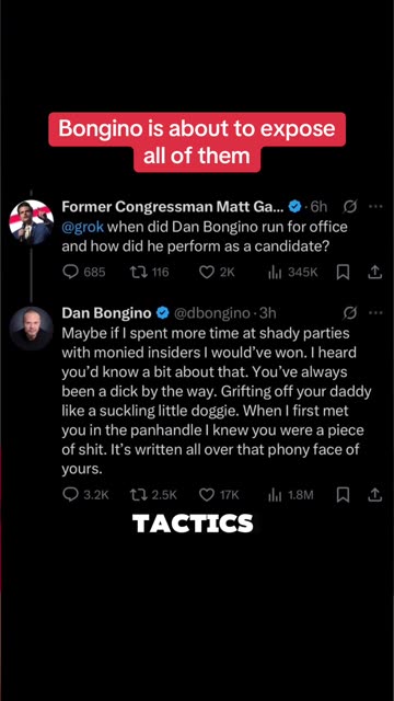 Dan Bongino is going after all of the grifters; including Matt Gaetz