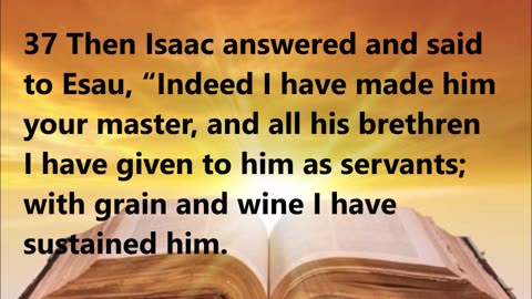 Esau’s reaction to the blessing given to Jacob.