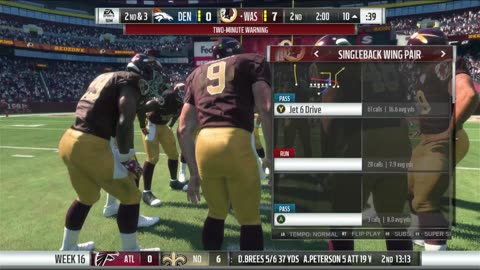 1966 REDSKINS VS MADDEN 18 , WEEK 16 VS DENVER BRONCOS