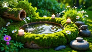 Relaxing Sleep Music + Bamboo Water Sounds 🌿 Deep Healing and Meditation Music Relax Mind Body, Spa