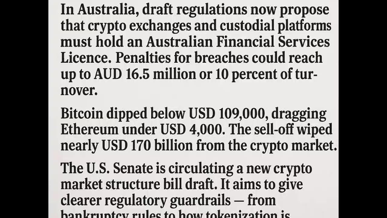 Australia’s draft law – Crypto exchanges and custodians may soon